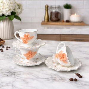 Service à Café Noir Élégant - 12 Pièces