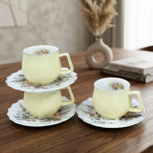 Service à Café au Lait Élégant Motif Floral