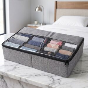 Boîte de Rangement Sous Lit avec Compartiments