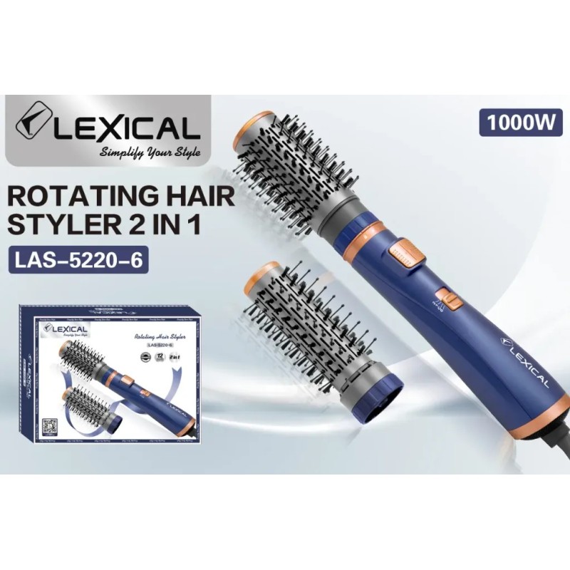 Coffret Brosse 1000W 2en1 Bleu - Lexical LAS-5220-4 – Image 4