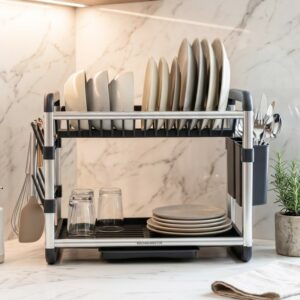 Égouttoir à Vaisselle 2 Niveaux en Aluminium