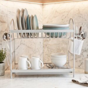 Égouttoir à Vaisselle 2 Niveaux en Aluminium
