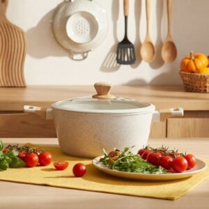 Faitout 24 Cm en Granite Blanc  - Golden House