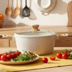 Faitout 28 Cm en Granite Blanc  - Golden House