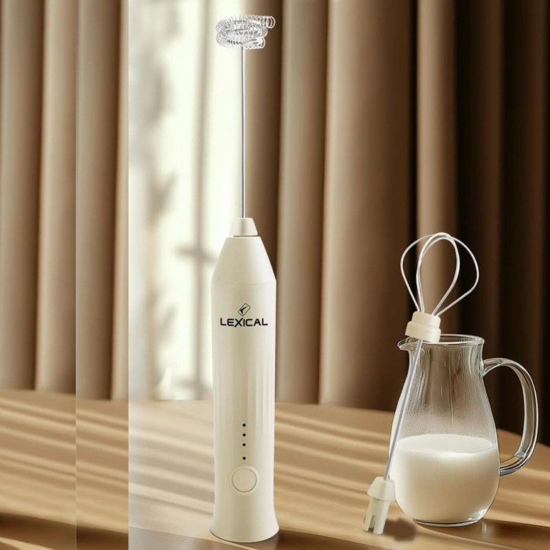 Mousseur à Lait 2n1 8500RPM Blanc - Lexical LMS-460