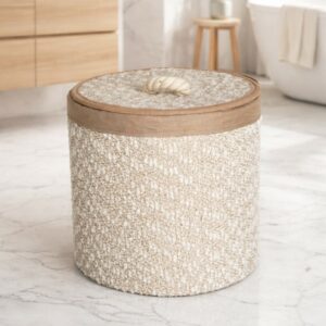Panier à Linge Rond 26×25 cm Tressé en Corde
