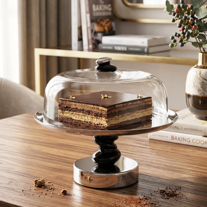 Plateau à Gâteau 26 cm avec Cloche