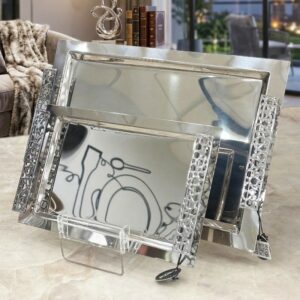 Set de 2 Plateaux Rectangulaires en Inox 18/10