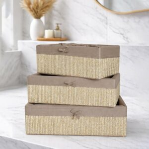 Set de 3 Paniers de Rangement avec Tissu