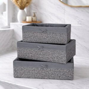 Set de 3 Paniers de Rangement avec Tissu