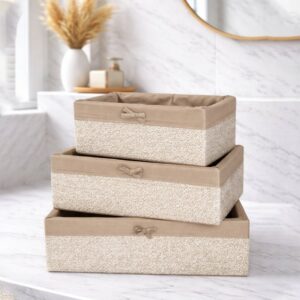 Set de 3 Paniers de Rangement avec Tissu