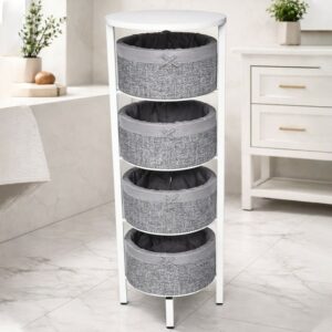 Set de 4 Paniers de Rangement avec Support 97x35 cm