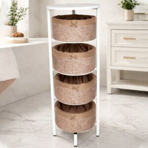 Set de 4 Paniers de Rangement avec Support 97x35 cm