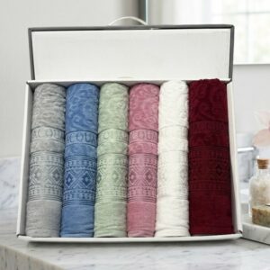 Set Serviettes 6 Pièces Jacquard 90x47 cm