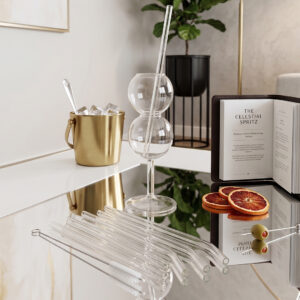 Lot de 4 Pailles en Verre