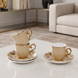Service à Café Noir en Porcelaine 12 Pièces