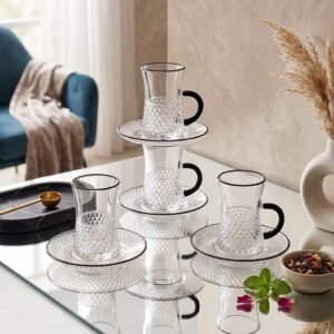 Service à Thé en Verre Texturé 12 Pièces