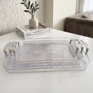 Set de 3 Plateaux Rectangulaires en Plexiglass