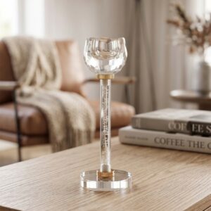 Porte Bougie en Verre Cristal 18 cm