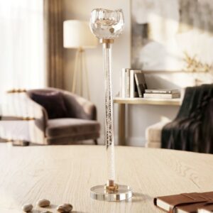 Porte Bougie en Verre Cristal 26 cm
