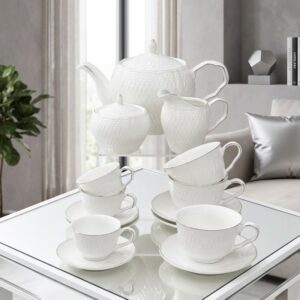 Service à Café en Porcelaine Blanc 29 Pièces