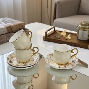 Service à Café Noir en Porcelaine 12 Pièces