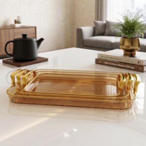 Set de 3 Plateaux Rectangulaires en Plexiglass
