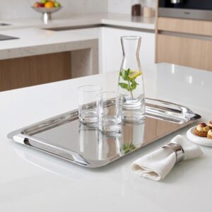 Plateau Rectangulaire 40cm en Inox 18/10