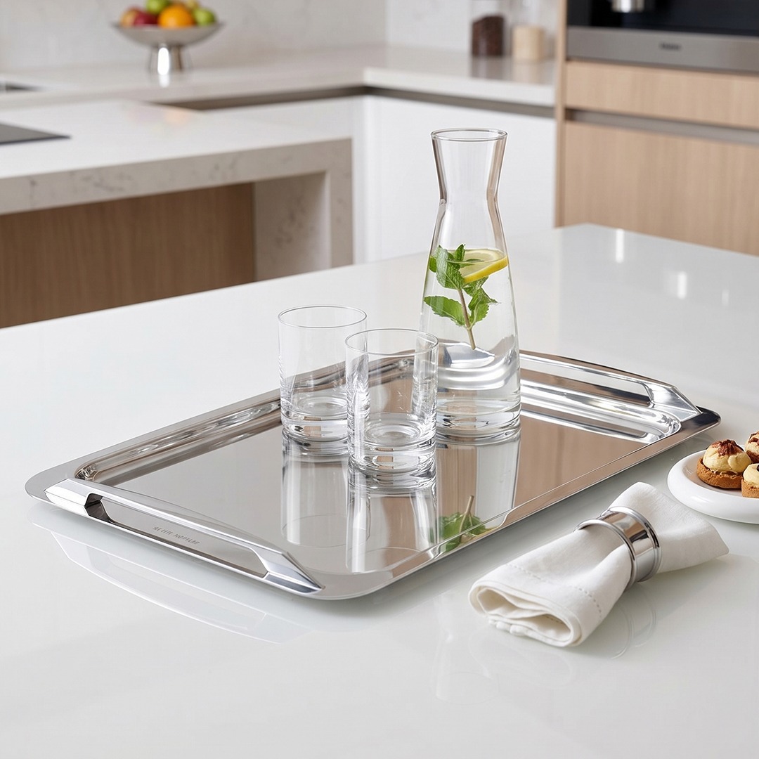 Plateau Rectangulaire 40cm en Inox 18/10