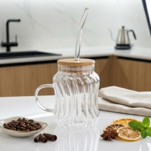 Mug avec Paille en Verre 350ML