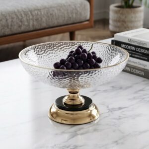 Coupe à Fruits sur Pied en Verre Martelé