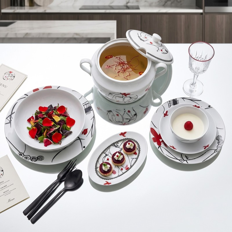 Service de Table en Porcelaine 31 Pièces - Les Toits De Paris – Image 2