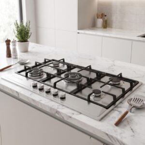 Lexical 2854 - Plaque de cuisson à gaz – 5 Feux Inox - Fonte