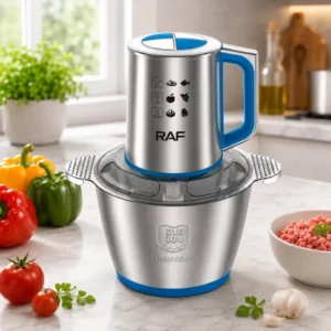 Hachoir Electrique En Inox RAF - 3L - 1000W Bleu