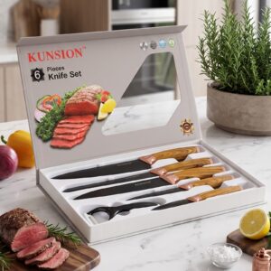 Kunsion – Coffret de 6 Couteaux de Cuisine