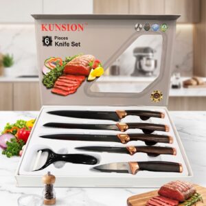 Kunsion – Coffret de 6 Couteaux de Cuisine
