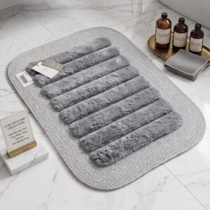 Tapis de Bain Doux et Moelleux Gris 80*60