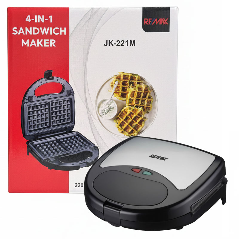 REMAX JK-221M - Appareil à Gaufre et Panini 4 en 1 Noir – Image 3
