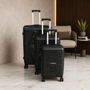 COLISEE+ - Série de 3 Valises en Polypropylène Incassable Noir
