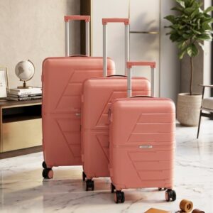 COLISEE+ - Série de 3 Valises en Polypropylène Incassable Rose