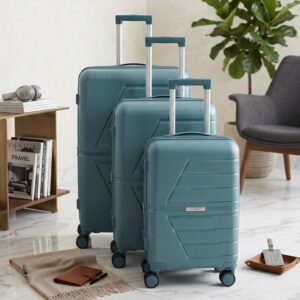 COLISEE+ - Série de 3 Valises en Polypropylène Incassable Turquoise