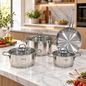 Batterie De Cuisine En Inox 18/10 Vivaldi Perla- 7 pièces