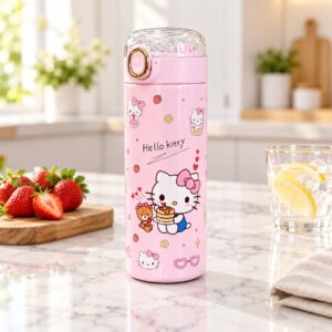 Thermos en Acier Inoxydable avec paille Rose 500 ml