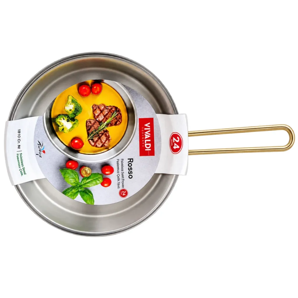 Poêle Vivaldi Rosso 24 cm Inox 18/10 – Image 2