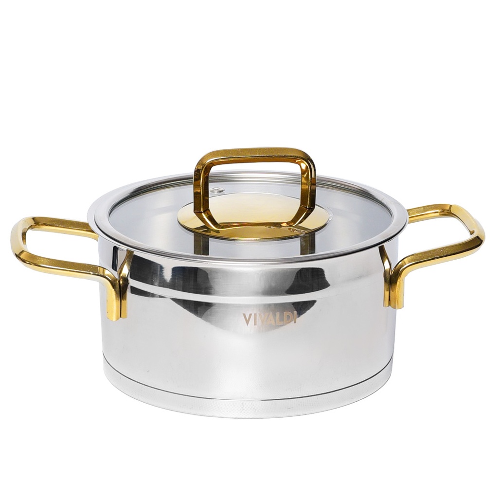 Marmite Vivaldi Rosso 18cm- Inox 18/10