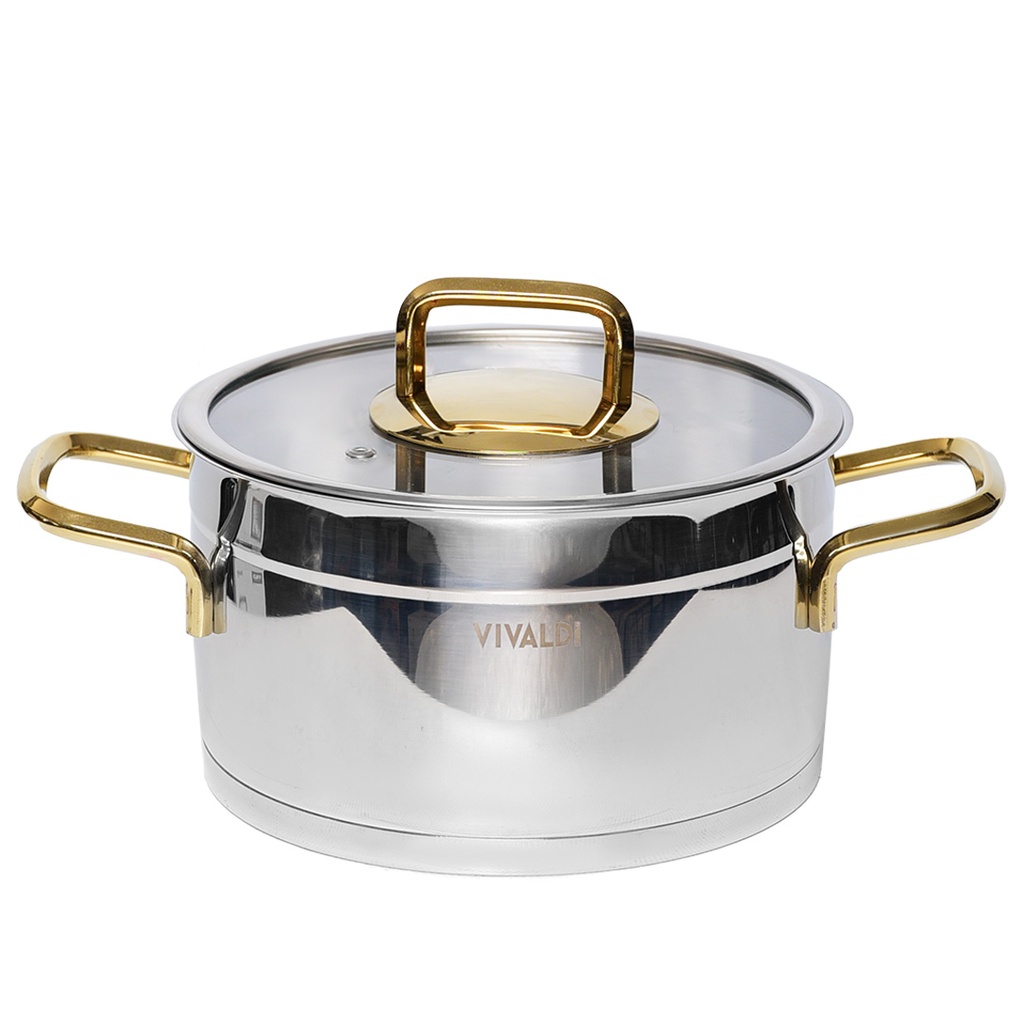 Marmite Vivaldi Rosso 22 cm- Inox 18/10