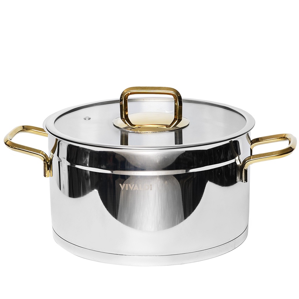 Marmite Vivaldi Rosso 24 cm- Inox 18/10