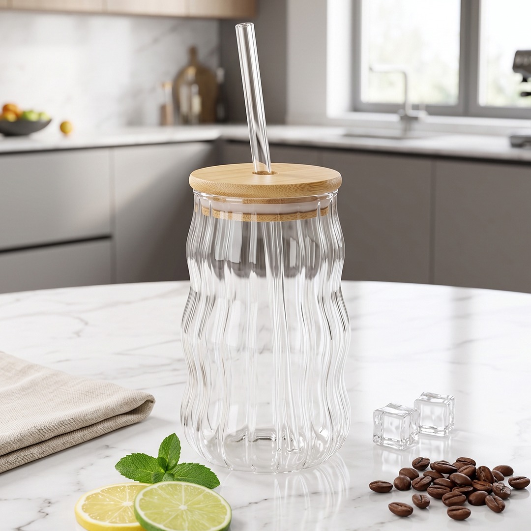Mug avec Paille en Verre 350ML
