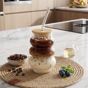 Mug avec Paille en Verre 350ML