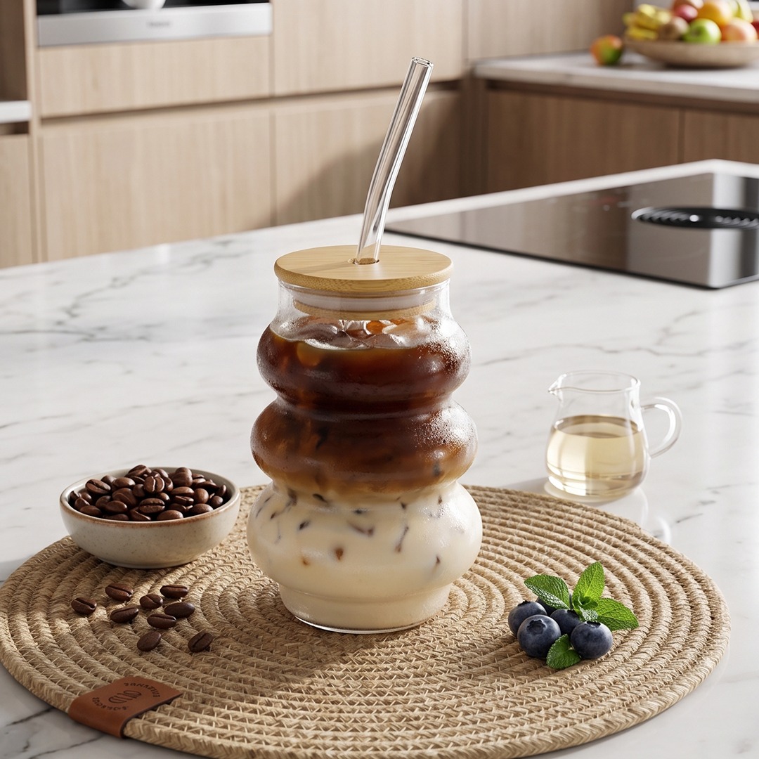 Mug avec Paille en Verre 350ML